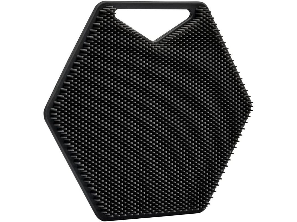 Accesorio De Baño De Silicona Exfoliante Y De Limpieza Profunda Con Cerdas Personalizadas Y Mango Ergonómico - Negro