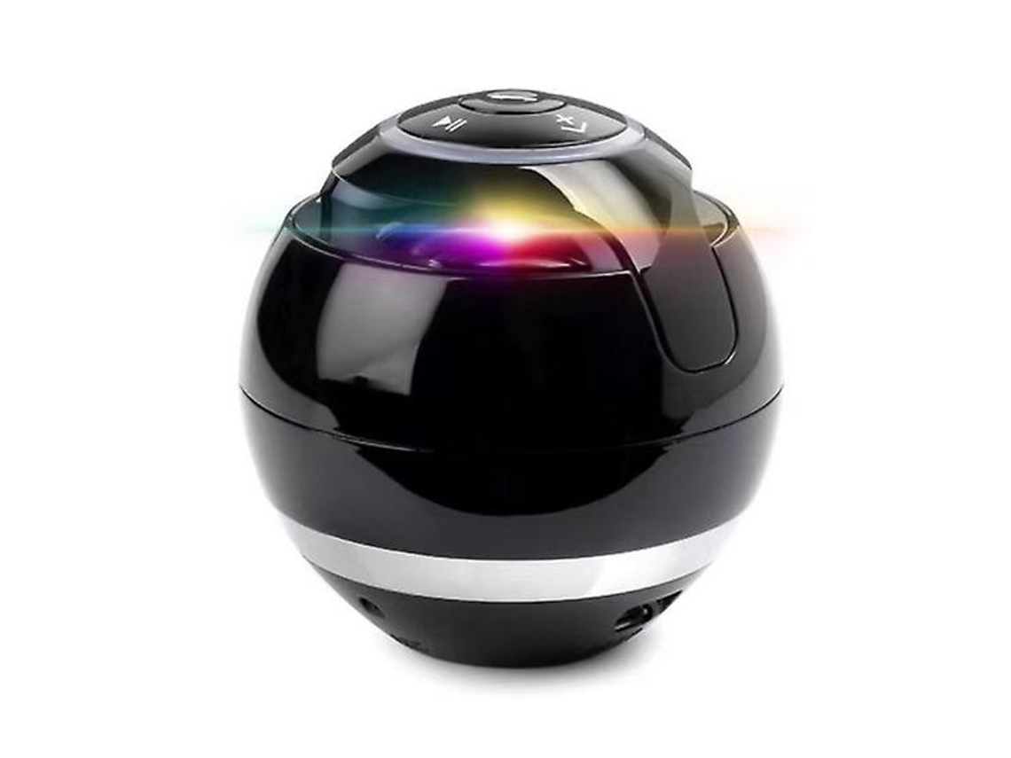 Mini altavoz Bluetooth inalámbrico portátil, subwoofer estéreo recargable con luz LED Yizhood (negro)