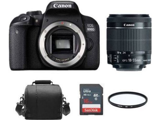 Kit Cámara Réflex CANON EOS 800D + EF-S 18-55mm f / 3.5-5.6 IS STM + Bolsa + SD de 16gb + Filtro Hoya UX UV 58mm