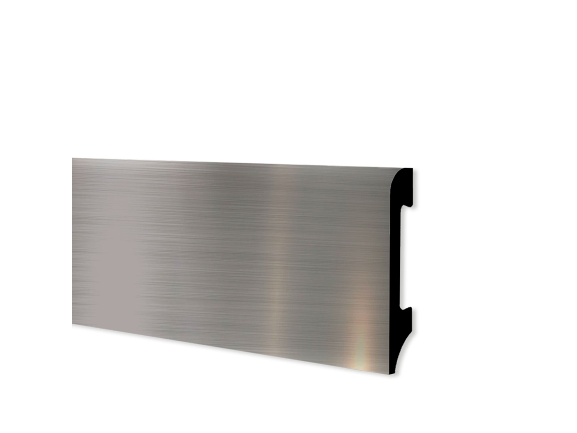 Rodapié Bc Cepillado En Polímeros Hi-Tec Equalwood 75X14Mm Aluminio Blanco Negro Etc. Aluminio ETERNAL PARQUET
