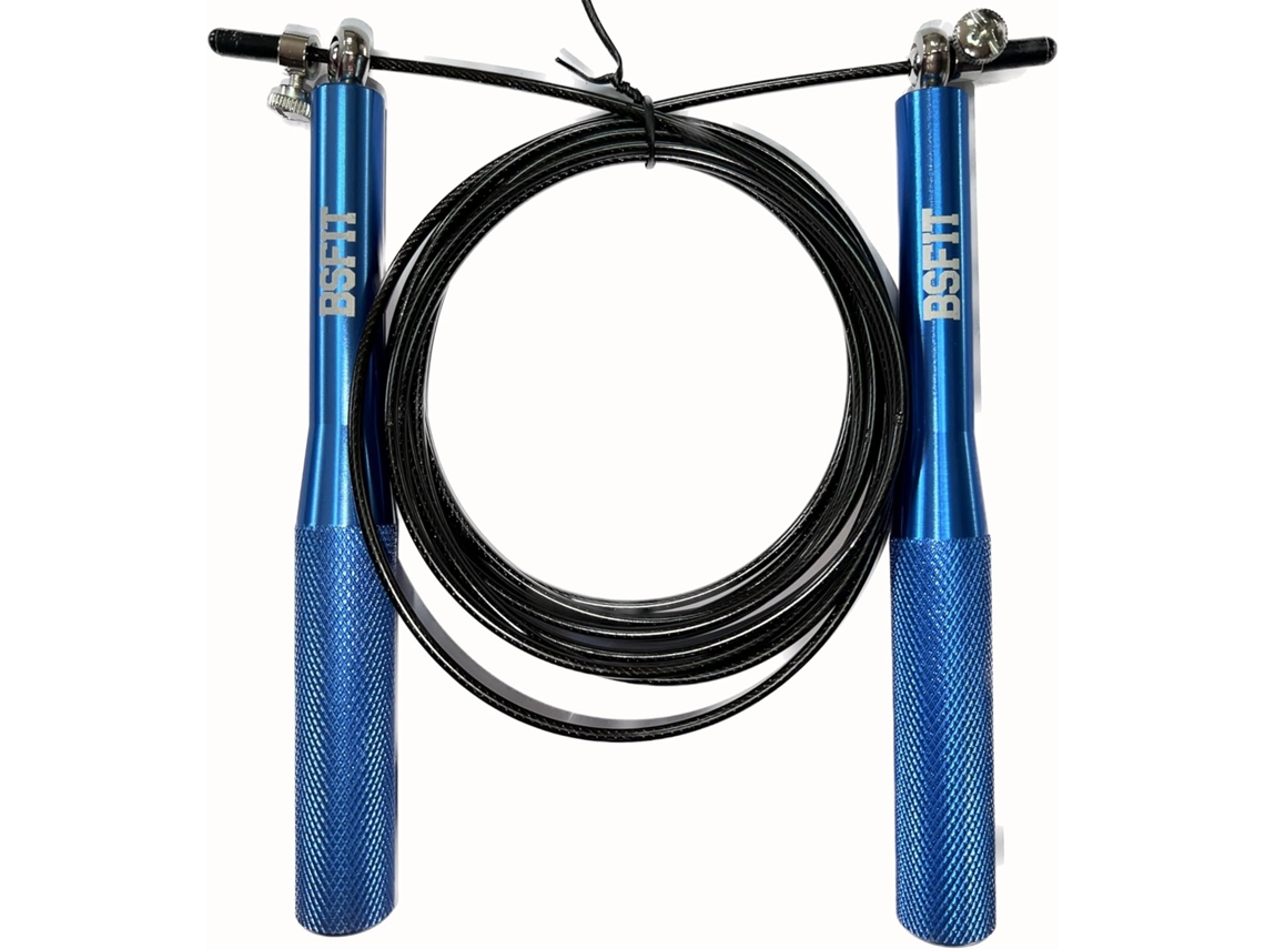 Cuerda para saltar profesional de aluminio BSFIT. Salta hacia la excelencia: mayor velocidad, entrenamiento, cuerda de boxeo, cuerda para saltar (aluminio azul).