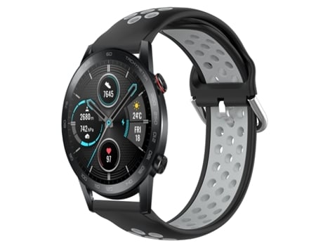 Correa de reloj inteligente para Huawei Honor Magic Watch 2, 46 mm, 22 mm, correa de reloj deportivo de dos colores (negro + gris)