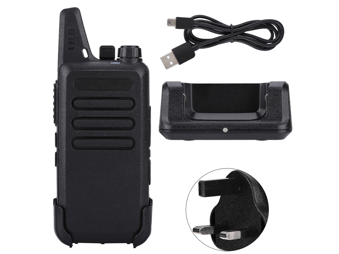 Walkie-talkie portátil (UHF 400-470 MHz, para niños)