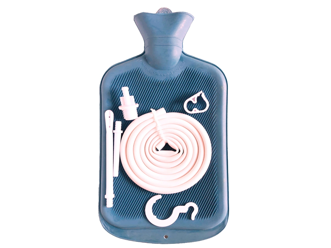 Kit De Limpieza De Colon Bolsa Enema 2l Con Manguera Larga Y Válvula De Flujo Controlable Azul