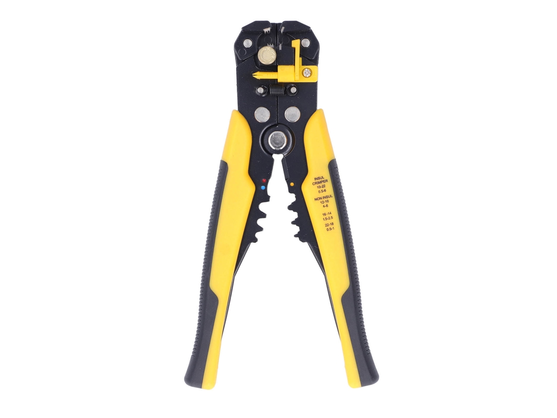 Alicates Pelacables Multifuncionales Automáticos Para Electricistas Con Mango Amarillo Y Negro.