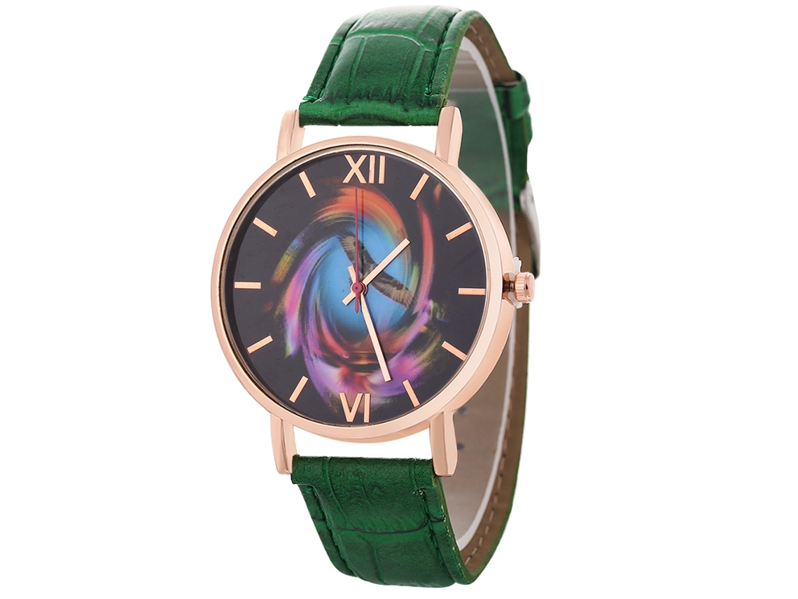 Reloj De Mujer Coreano Zhoulianfa T0138-z De Cuero Quartz Verde