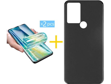 Carcasa + 2 Protectores de Pantalla para TCL 30 SE SKYHE Negro