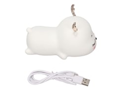 Lámpara De Noche Led Recargable Con Forma De Reno, De Silicona, Con Control Táctil Y Diseño De Dibujos Animados