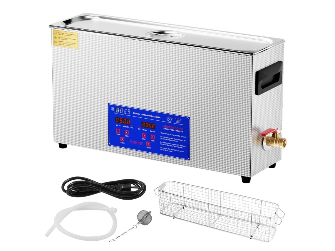 Máquina de limpieza ultrasónica de 10L con temporizador, calefacción y 300W Tekmaquinas