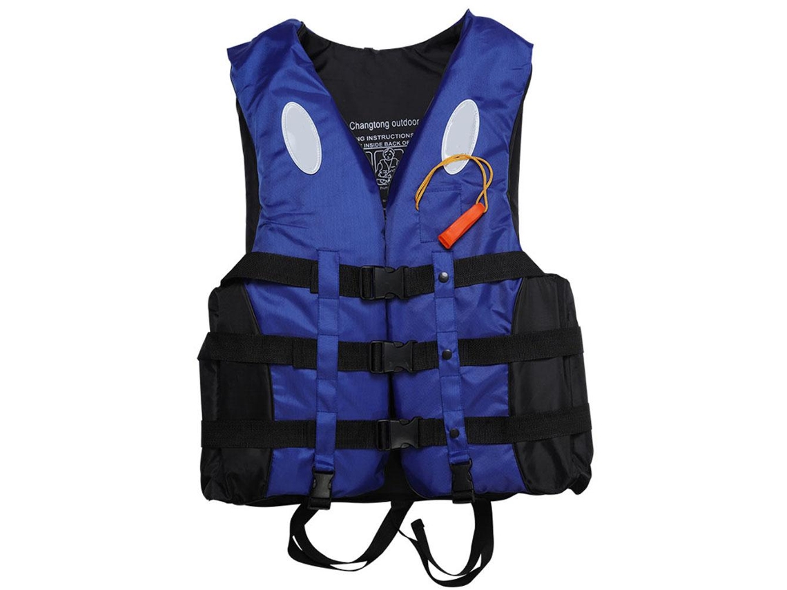 Chaleco de pesca con silbato, ajustable, impermeable, salvavidas