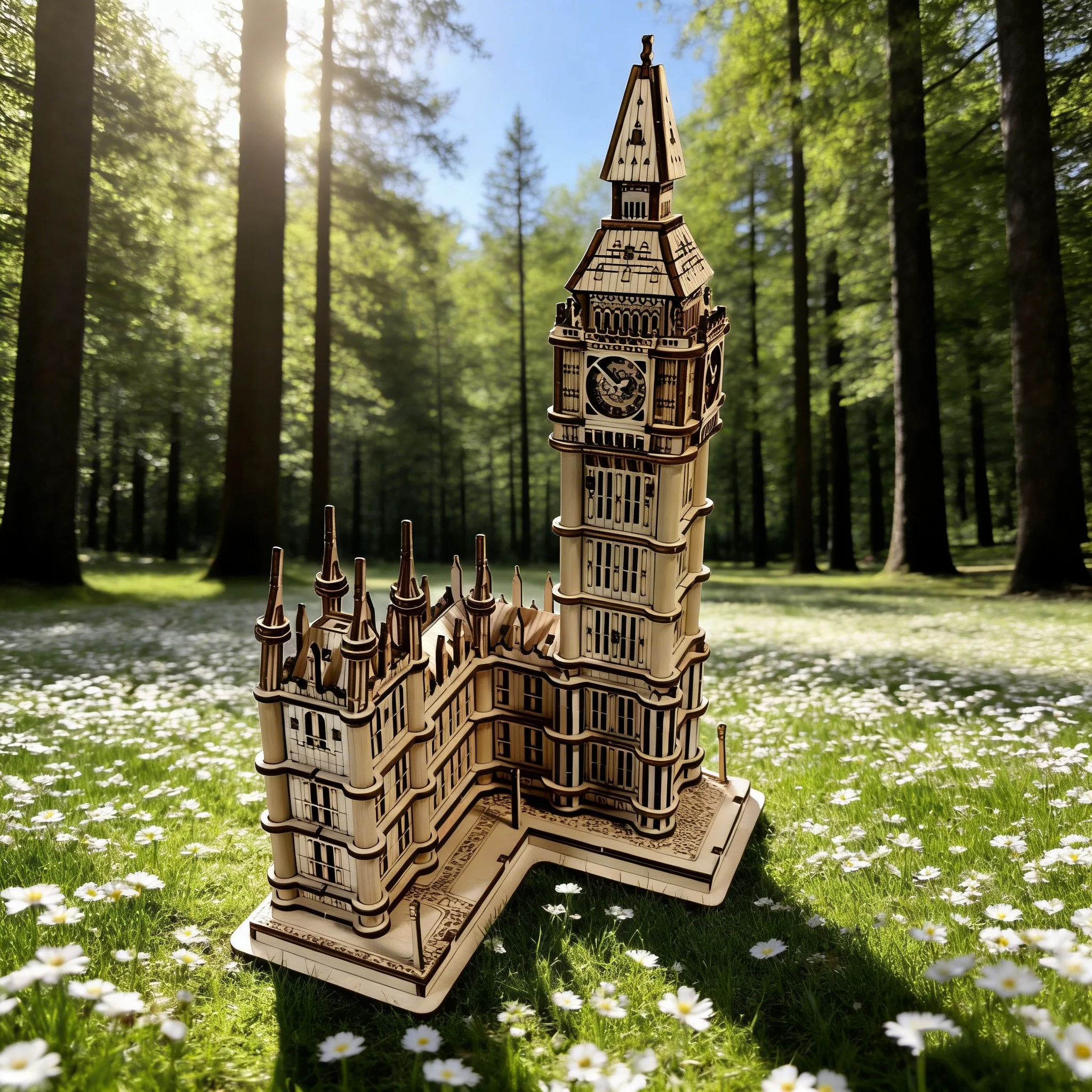 Un Big Ben de madera para armar tú mismo, un rompecabezas 3D creativo. MDUG