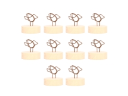 10 Soportes De Mesa De Madera Con Base Redonda Y Clip, Con Forma De Pájaro, Ideales Para Navidad Y Bodas.