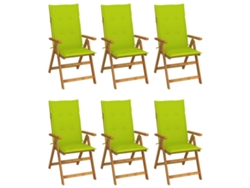 Sillas de jardín plegables de 6 piezas con cojines DKD Home Decor
