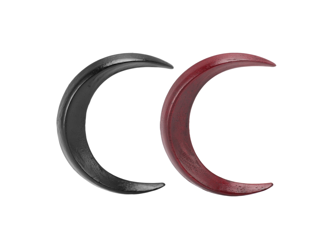 2pcs Horquilla De Pelo Luna Tallada A Mano Horquilla De Pelo De Madera Horquilla De Pelo Luna Accesorios De Peinado Para Mujer Grande Negro Marrón