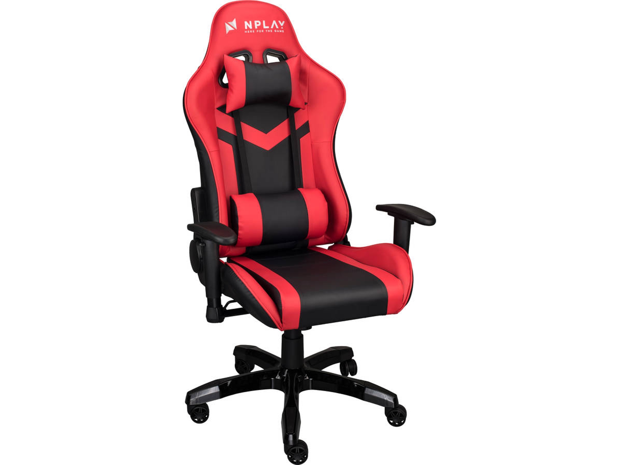Silla Gaming NPLAY Rule 4.0 (Hasta 130 kg - Elevador a Gas Clase 4 - Negro y Rojo)
