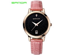 Relógio De Pulso Feminino Com Pulseira De Liga Analógico Mesh Mostrador Redondo De Quartzo Branco