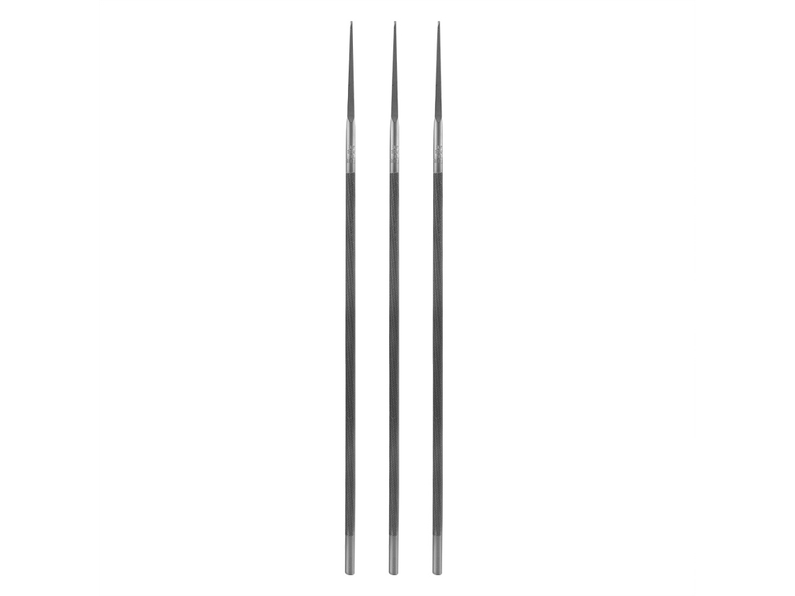 Juego De 3 Limas Redondas De Acero Para Afilar Motosierras De 4,8 Mm (3 16") Para Trabajos De Carpintería