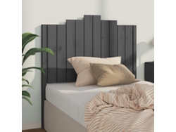 Cabecero De Cama Madera Maciza De Pino Gris 106x4x110 Cm
