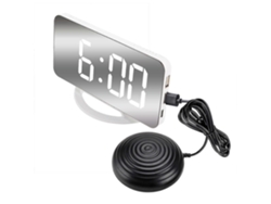 Despertador vibratorio de alta calidad para personas con sueño profundo y adultos con pérdida auditiva. Reloj digital con espejo y vibrador de cama 2024.