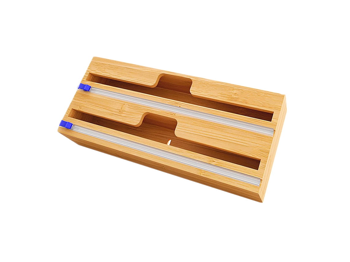 Organizador De Cajones De Cartón Plástico 3 En 1: Dispensador De Almacenamiento Para Papel De Aluminio, Película Adhesiva Y Papel Vegetal.