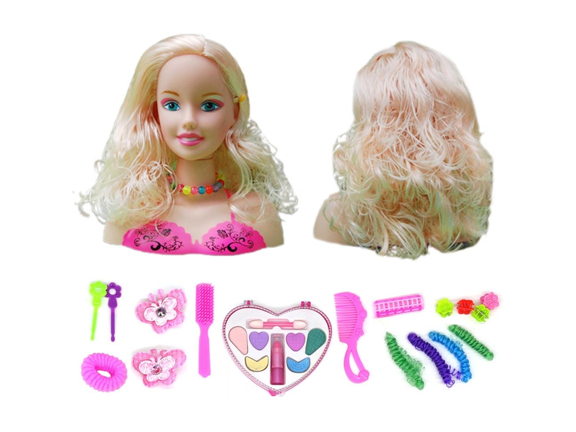 Kit De Maquillaje Y Peinado Para Niñas Con 17 Accesorios, Muñeca Educativa, Regalo Para Niñas.