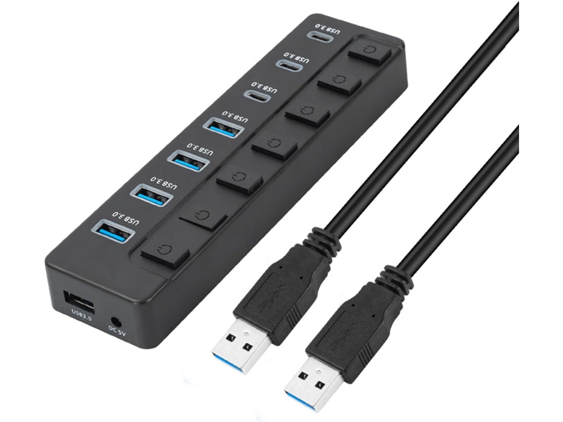Adaptador Usb-c A Usb 4.0 Y Usb 3.0, Velocidad De 5 Gbps, Con Interruptores De Control.