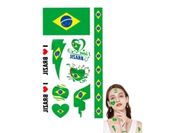 30 Uds Tatuajes Bandera Brasil Impermeables, Eventos Y Fiestas