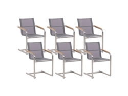 Conjunto de 6 sillas BELIANI Cosoleto de Acero inoxidable Gris 56x55x85