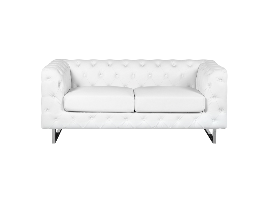 Sofá de 2 plazas BELIANI Vissland de Piel sintética Blanco 172x87x71