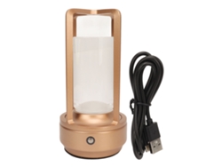 2026-lámpara De Mesa Inalámbrica Con Toldo De Cristal 3 Temperaturas De Color Control Táctil Led Recargable Usb Dorado Rosa Para Hogar