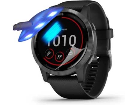 Kit de 4 Protectores de Pantalla Hidrogel para Garmin Vivoactive 4 Flexshield con Lámpara UV
