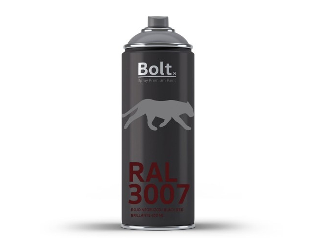 Spray Bolt Premium Acrilico Brillante Ral 400 Ml (Ral 3007 Rojo Negruzco)