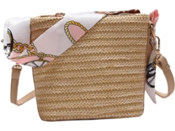 Bolso De Hombro Tejido Para Mujer, Bolso Ligero Y Elegante Para La Playa Y Los Viajes, Color Caqui.