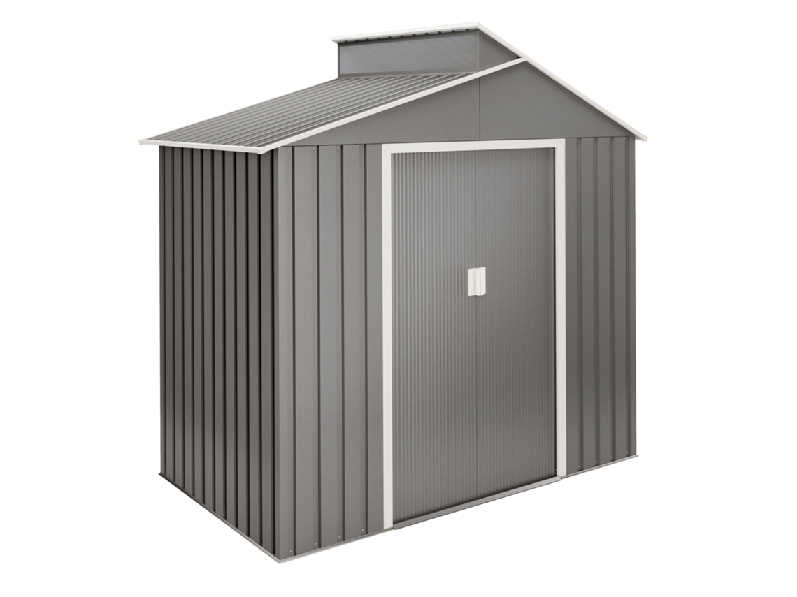 Caseta Metálica de Jardín WASABI 2,84m2 - 220x129x214cm - Acabado metalizado premium - Tragaluz de policarbonato