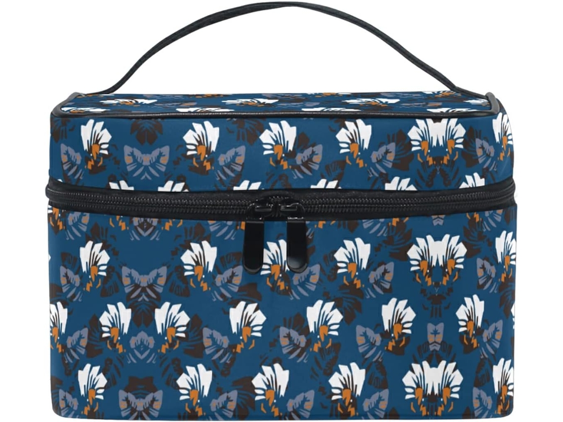Neceser Cuero Con Cremallera Portátil Organizador Para Mujer Estampado