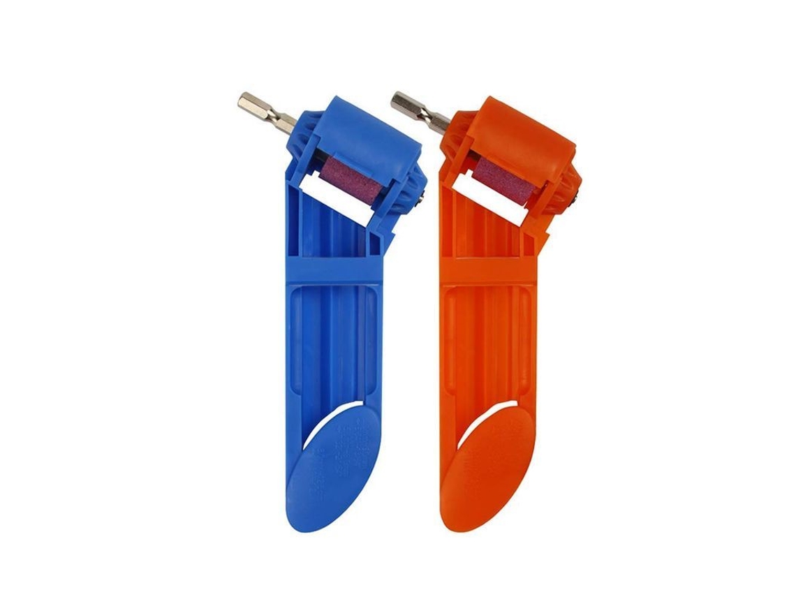 2026-2 Piezas Afilador De Brocas, Afilador De Brocas De Corindón, Herramienta Portátil Para Afilar Brocas (azul, Naranja)