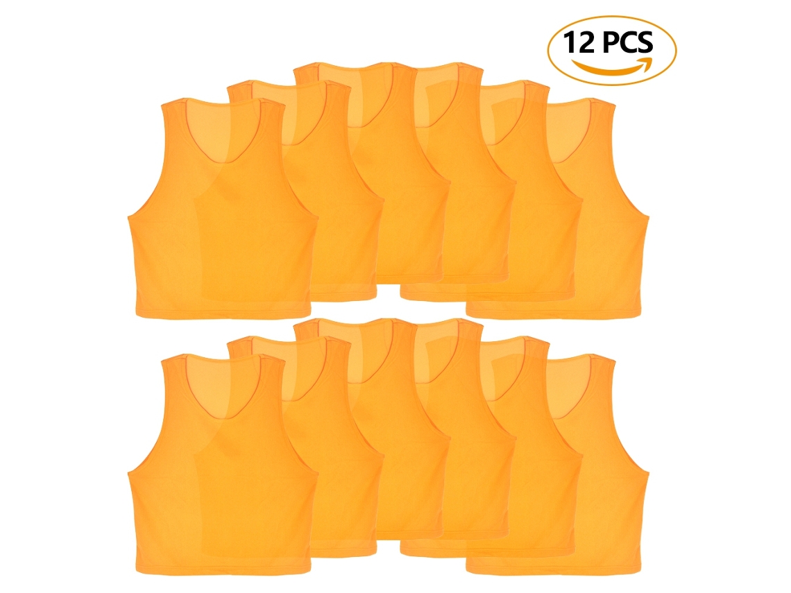 12 Camisetas De Entrenamiento Para Niños, Camisetas De Fútbol, Malla Transpirable Para Voleibol Y Deportes De Equipo.