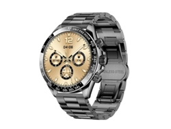 Reloj inteligente con llamadas Bluetooth, botón giratorio, monitor de frecuencia cardíaca y presión arterial, negro, Yizhood