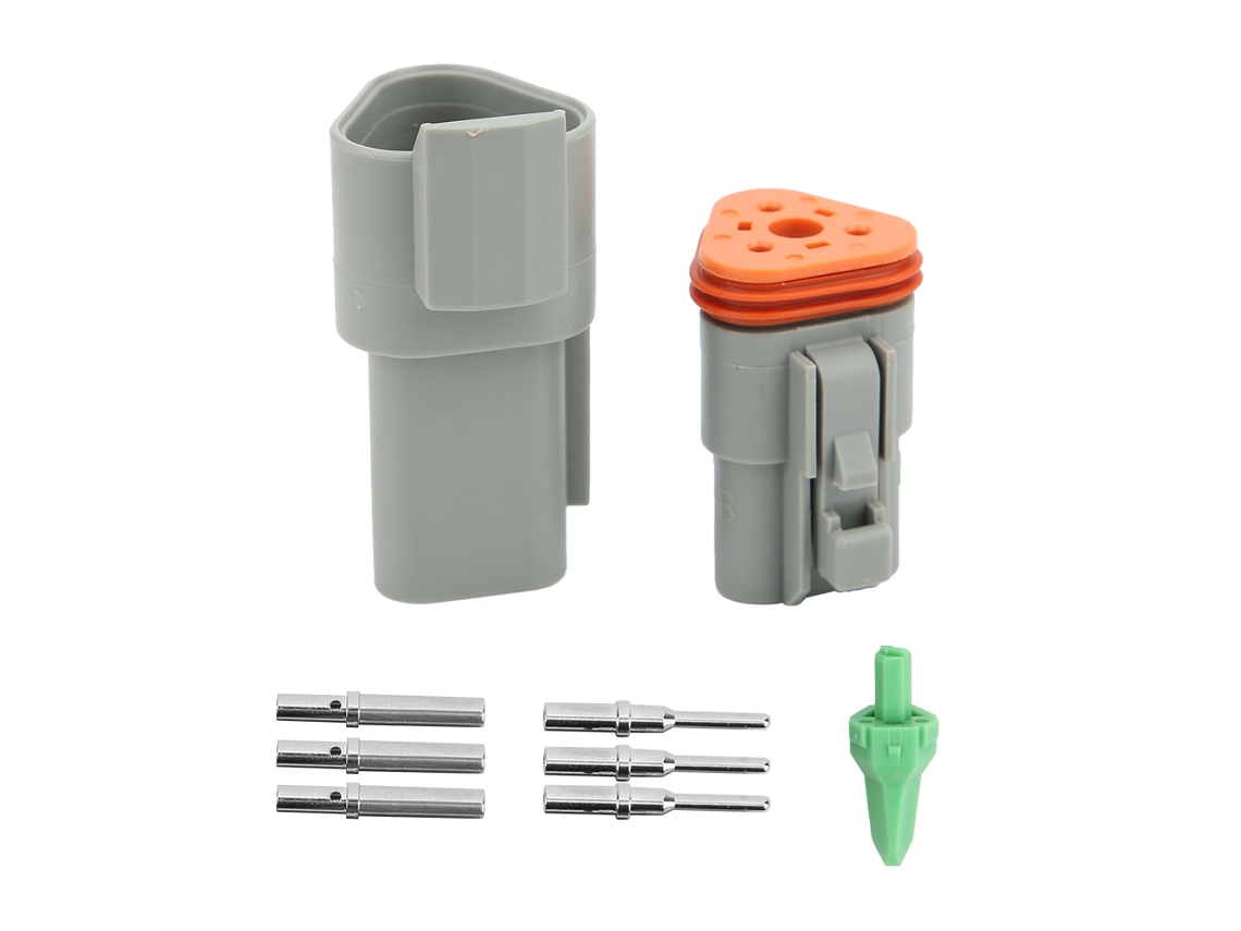 Kit Conector Automotriz 6 Pines Impermeable Cable De Cableado Eléctrico Dt04‑3p/dt04‑3s