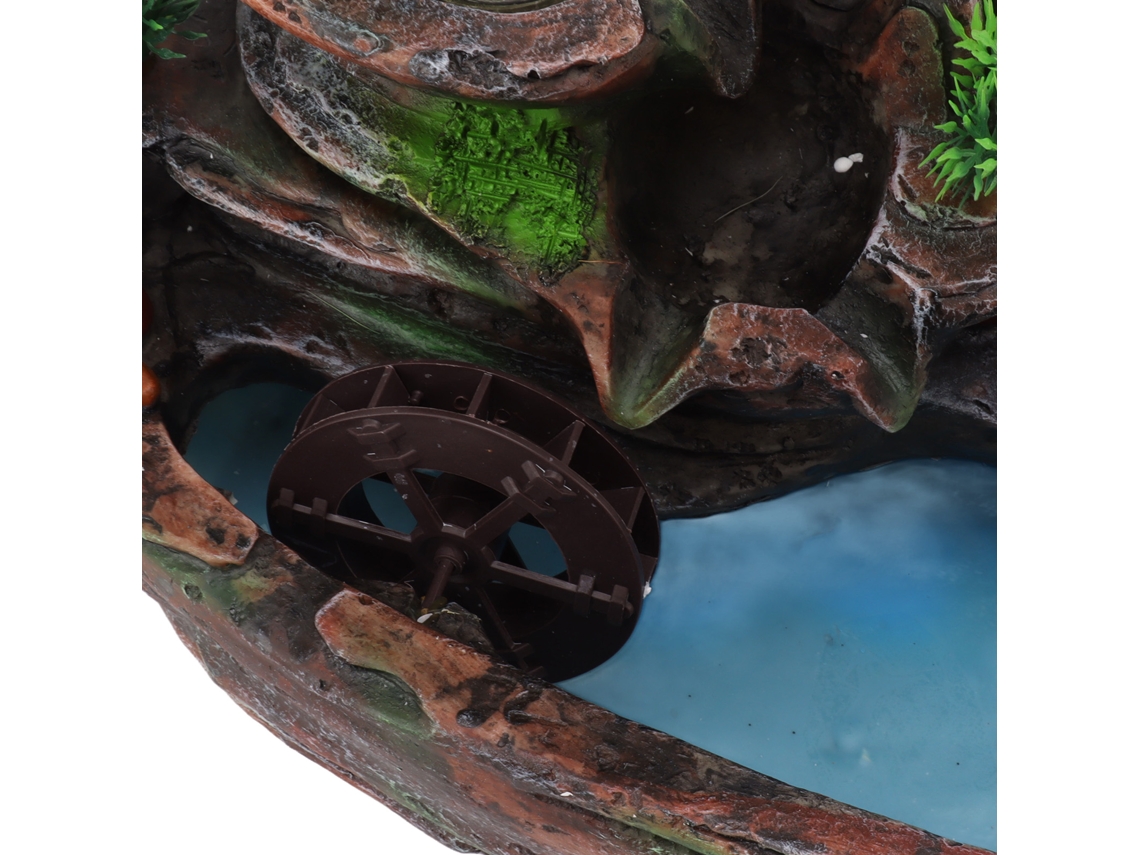 Fuente de mesa con cascada y átomo para jardín