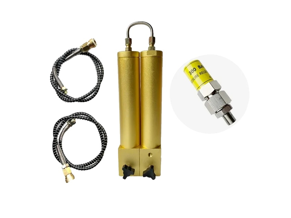 Filtro de aire para buceo, alta presión de 4500 psi, filtración de dos etapas, válvula de seguridad L408 mm OEM