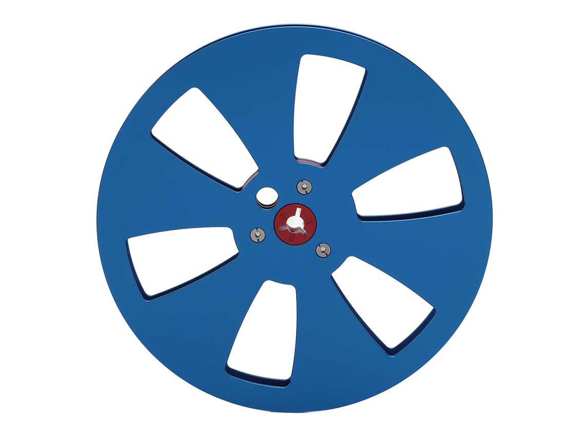 Carrete De Cinta Vacío De Aleación De Aluminio De 1/4" (7 Pulgadas) Con 6 Orificios Para Grabadora Teac - Azul