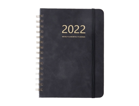 Cuaderno A5, agenda escolar 2022, cuaderno con horario semanal diario, cuadernos de ejercicios en espiral de 160 páginas negro