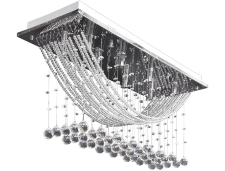 vidaXL Lámpara de techo con lágrimas de cristal 8 x G9 29 cm