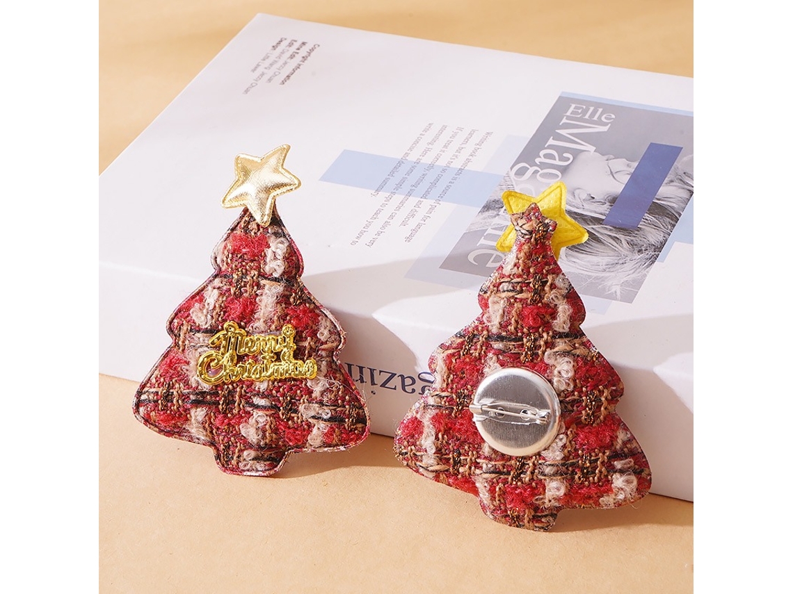 Tocado navideño DIY, diadema para árbol de Navidad, estrella infantil, árbol de Navidad, letras, Chennnls rojos (con broche)