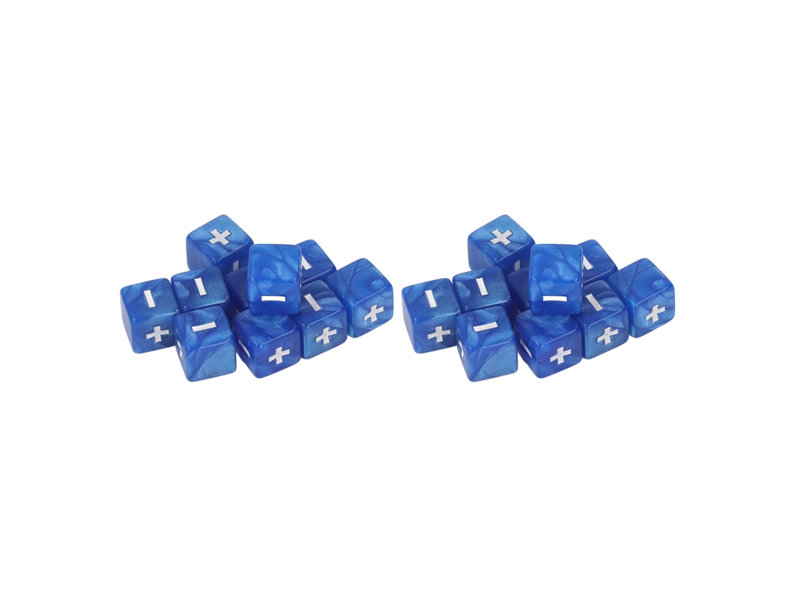 Jinwei-set De 20 Dados De Signos Más Y Menos De 16mm Para Enseñanza Matemática Infantil Azul
