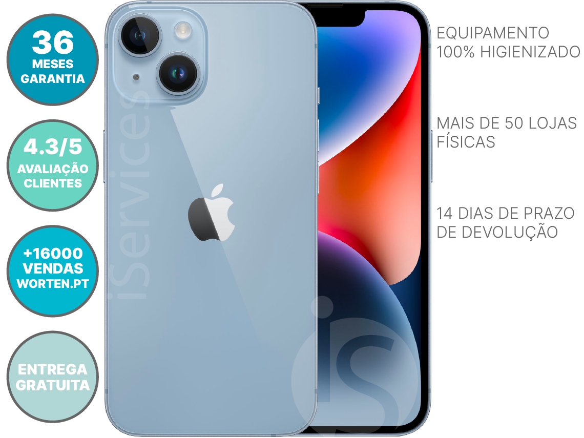 iPhone 14 Plus APPLE (Reacondicionado Señales de Uso - 6.7'' - 128 GB - Azul)