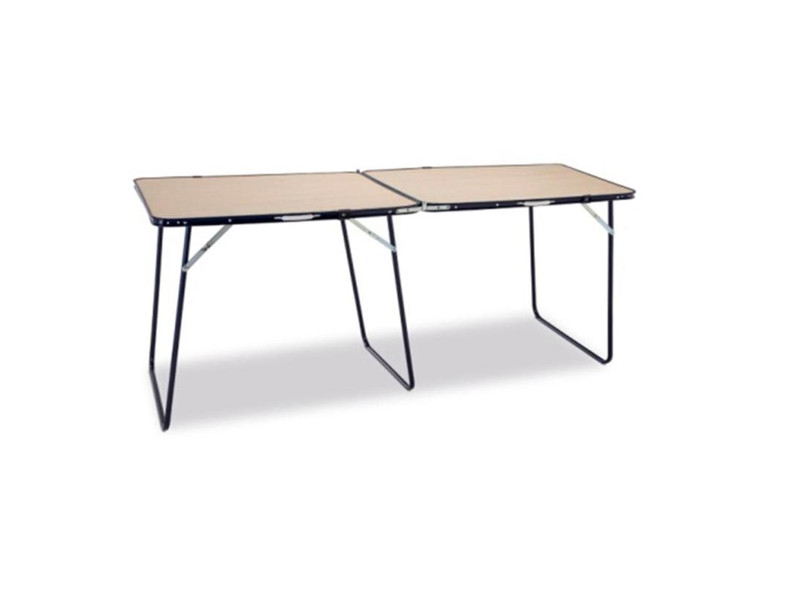 Mesa Plegable 160x60 Cm Tubo Azul Beige 878ddc