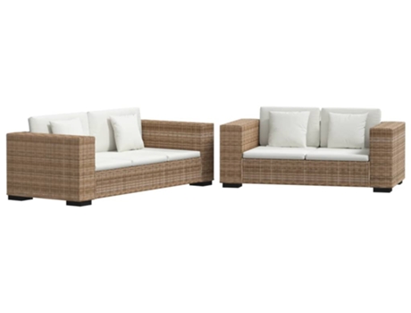 Sofa VIDAXL Marrón Ratán