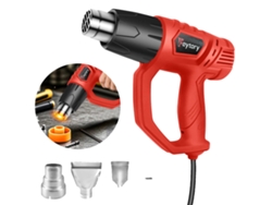Pistola de calor, control de temperatura dual, diseño ergonómico, roja, 4 boquillas, OEM